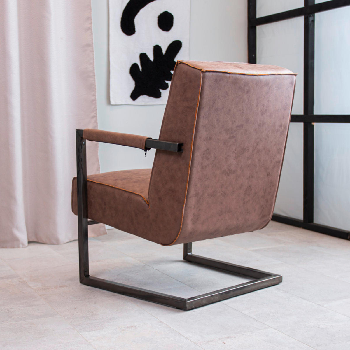 SESSEL in Mikrofaser Taupe  - Taupe/Schwarz, MODERN, Textil/Metall (62/84/70cm) - MID.YOU