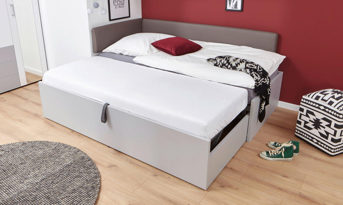 AUSZIEHBETT 90-180/200 cm  in  - Anthrazit, Basics, Holz/Holzwerkstoff (90-180/200cm) - Venda