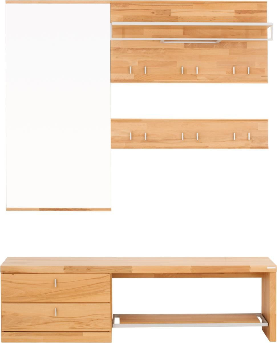 GARDEROBE 4-teilig  in 160/200/38 cm  - Buchefarben, Design, Glas/Holz (160/200/38cm) - Linea Natura