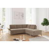 ECKSOFA ROCHELLE E Hellbraun Flachgewebe  - Hellbraun/Schwarz, KONVENTIONELL, Textil/Metall (240/216cm) - Sit & More