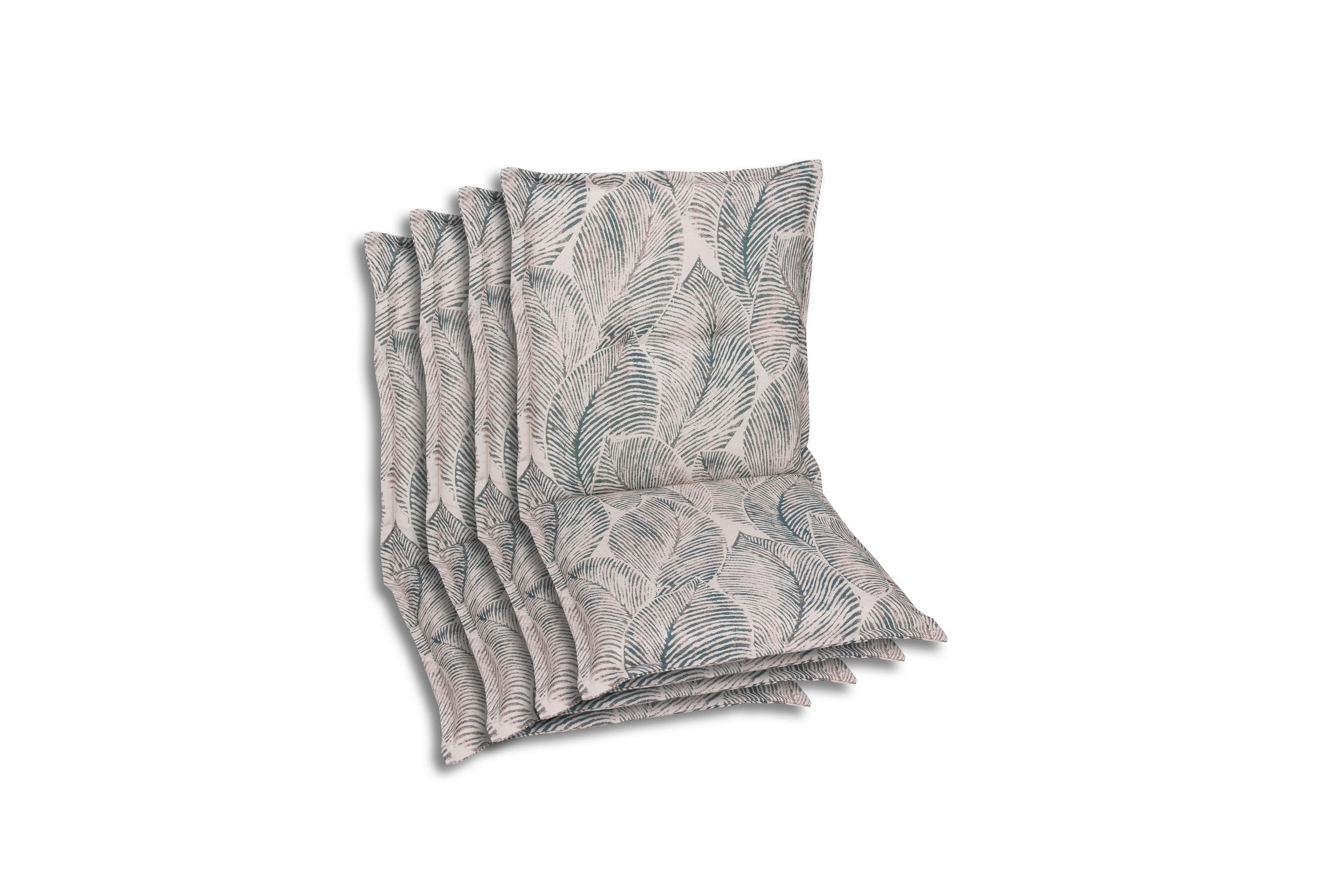 SESSELAUFLAGENSET in Grau, Beige Blätter  - Beige/Grau, Basics, Textil (50/7/100cm)