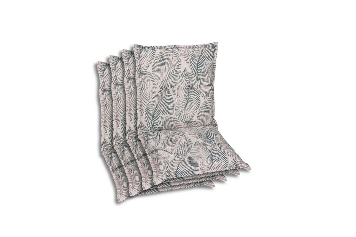 SESSELAUFLAGENSET in Grau, Beige Blätter  - Beige/Grau, Basics, Textil (50/7/100cm)