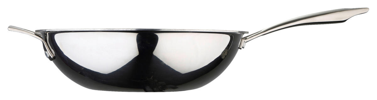 WOK  - Edelstahlfarben/Schwarz, Basics, Metall (53/29,5/9cm) - Masterpro