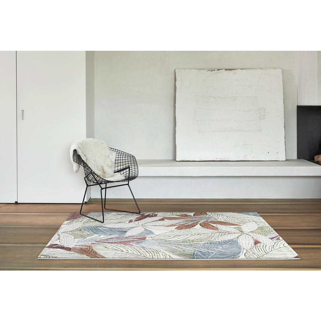 Thumbnail - Novel Webteppich Catania, Creme, Hellgrün, Hellbraun, Textil, Floral, rechteckig, 160x230 cm, Oeko-Tex® Standard 100, fü...