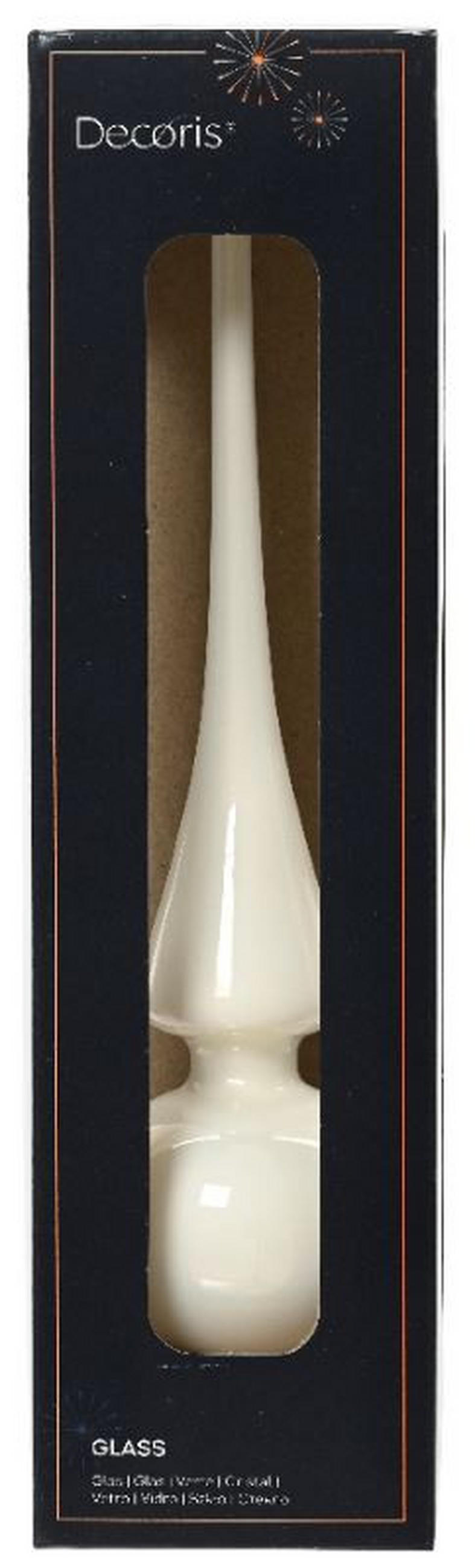 CHRISTBAUMSPITZE  - Weiß, KONVENTIONELL, Glas (26cm)