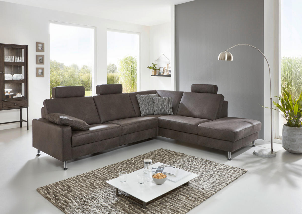 ECKSOFA Anthrazit Mikrofaser - Einrichtungsbeispiel
