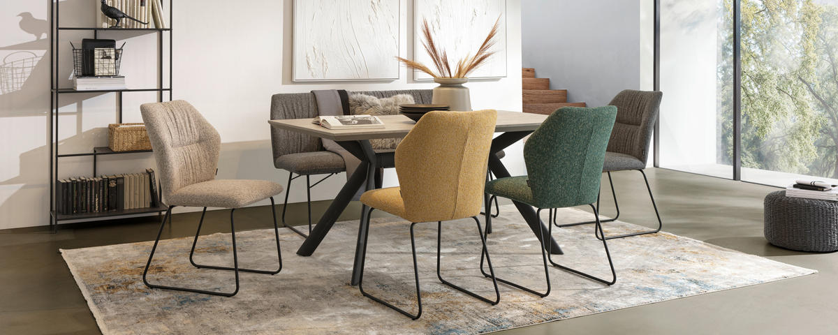 ESSTISCH in Metall, Holzwerkstoff 160/90/76 cm   - Hellgrau/Schwarz, Design, Holzwerkstoff/Metall (160/90/76cm) - Novel