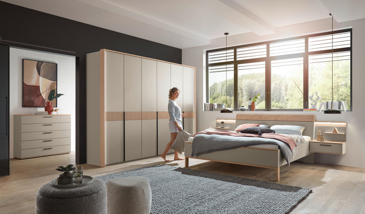 DREHTÜRENSCHRANK Taupe, Eichefarben  - Taupe/Eichefarben, Design, Holz/Holzwerkstoff (299,2/229,4/59,5cm) - Dieter Knoll