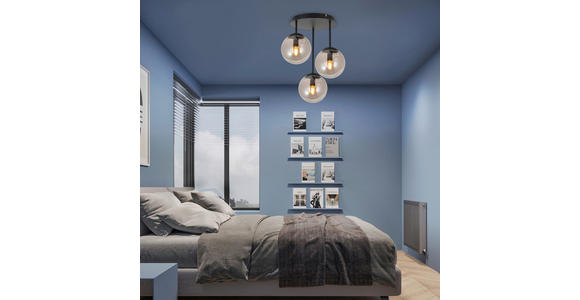 HÄNGELEUCHTE 34,5/41,5 cm  - Schwarz, Trend, Glas/Metall (34,5/41,5cm) - Novel