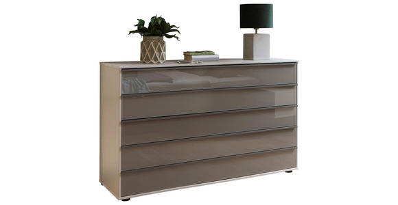 KOMMODE  in 141/86/43 cm  - Schieferfarben/Schwarz, Design, Glas/Holzwerkstoff (141/86/43cm) - Dieter Knoll