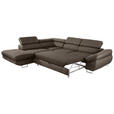 ECKSOFA  in Webstoff Braun  235/280 cm  - Braun, Design, Textil/Metall (235/280cm) - Hom`in