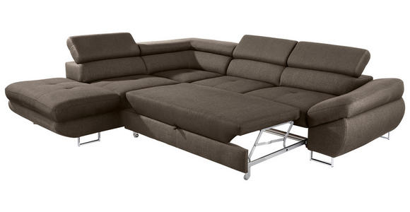 ECKSOFA  in Webstoff Braun  235/280 cm  - Braun, Design, Textil/Metall (235/280cm) - Hom`in