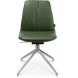 STUHL  in Aluminium Echtleder pigmentiert Metall, Leder  - Alufarben/Grün, Design, Leder/Metall (46/81,5-84,5/55cm) - Johann Jakob