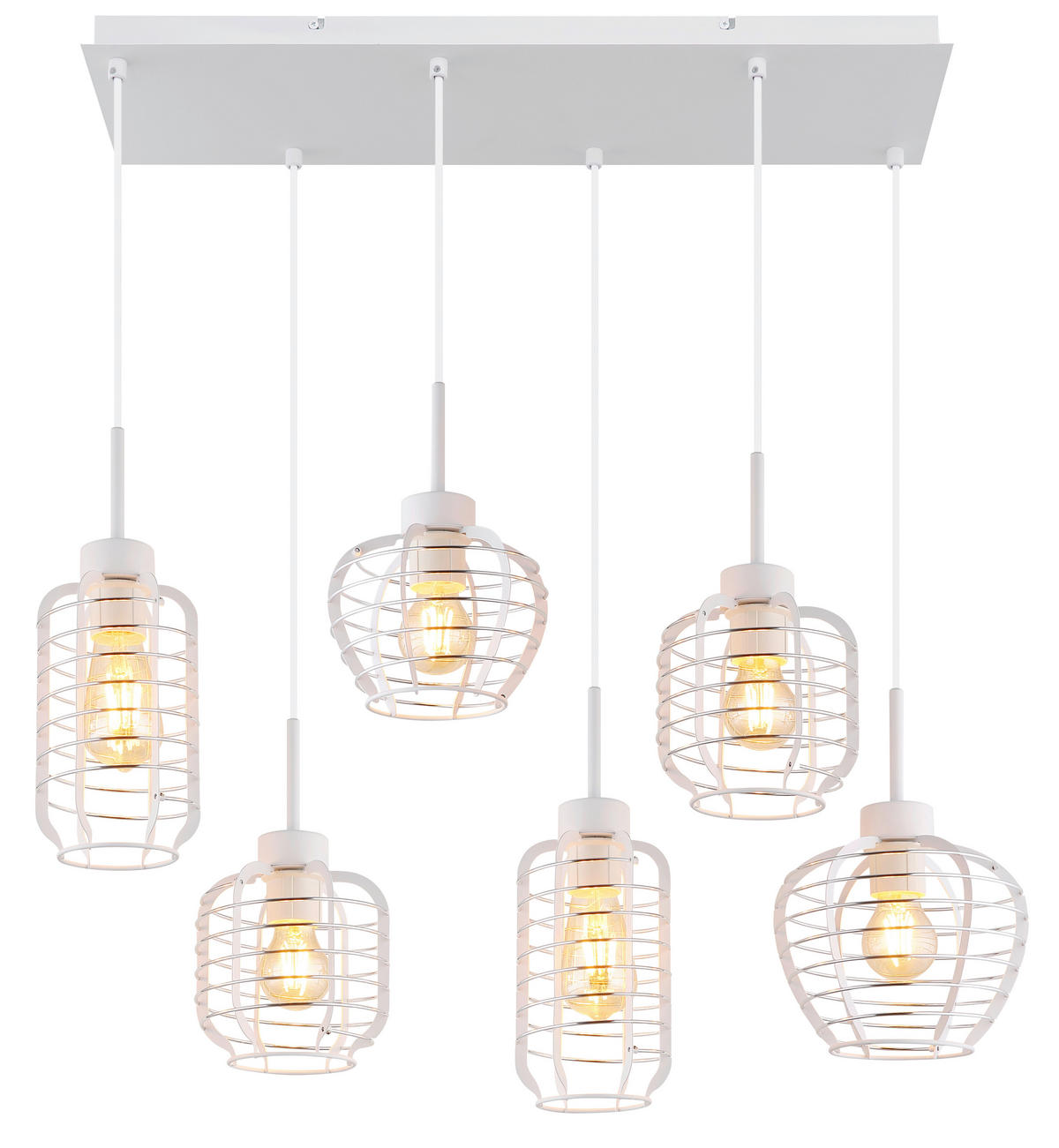 HÄNGELEUCHTE 77,5/33/120 cm  - Chromfarben/Weiß, Basics, Kunststoff/Metall (77,5/33/120cm) - Globo
