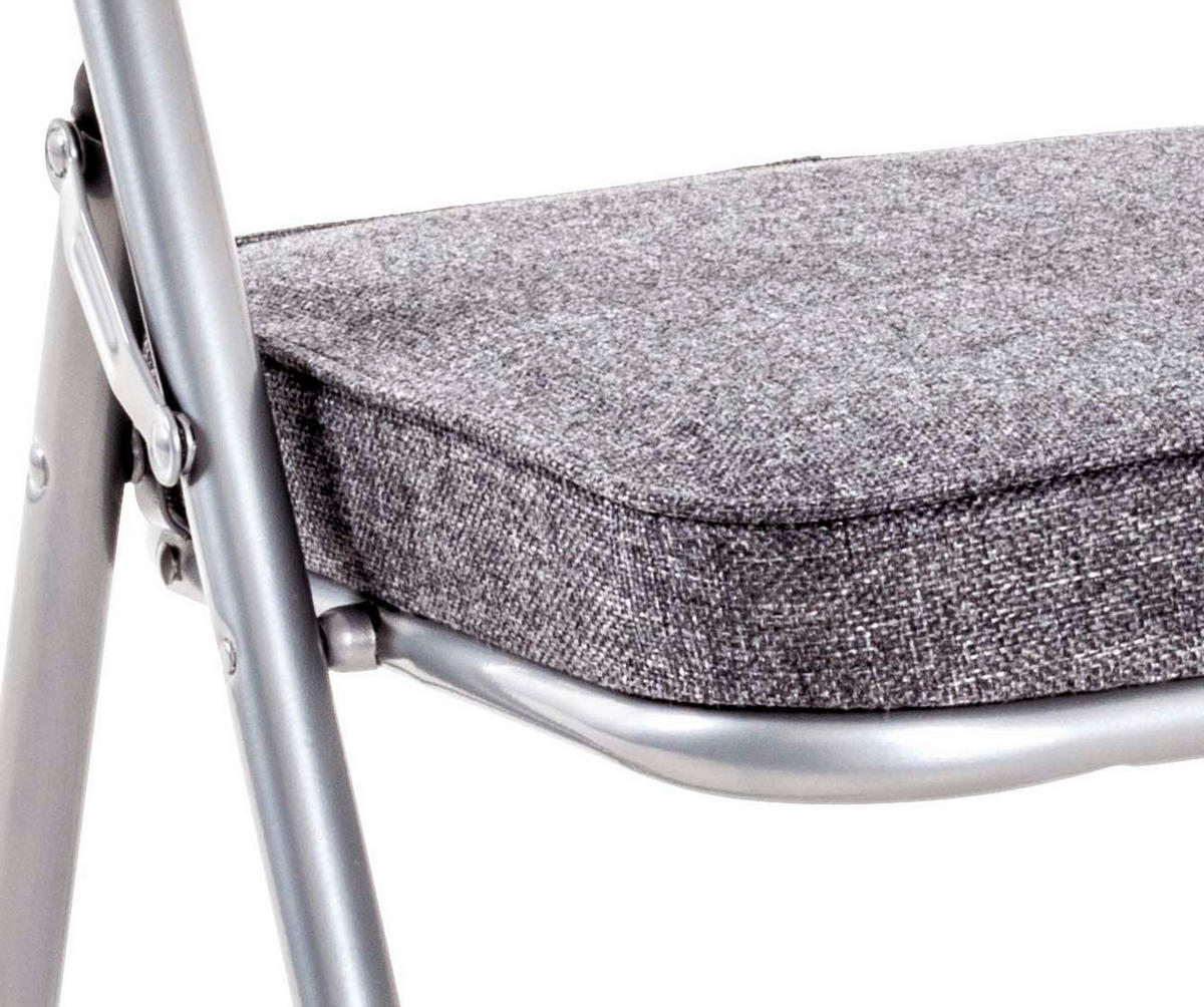 KLAPPSESSEL Grau, Alufarben  - Alufarben/Grau, MODERN, Textil/Metall (47/79/53cm)