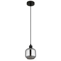 HÄNGELEUCHTE XIA 14/120 cm  - Opal/Schwarz, Design, Glas/Kunststoff (14/120cm) - Globo