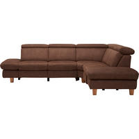 ECKSOFA in Mikrofaser Braun  239/271 cm  - Beige/Buchefarben, LIFESTYLE, Holz/Textil (239/271cm) - Cantus