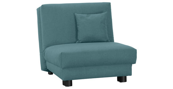 SCHLAFSESSEL Chenille Petrol Fußauswahl, Stoffauswahl, Liegefunktion Zierkissen  - Petrol/Schwarz, Design, Textil/Metall (85/85/100cm) - Carryhome