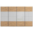SCHWEBETÜRENSCHRANK  in Eiche Artisan, Seidengrau  - Chromfarben/Seidengrau, KONVENTIONELL, Glas/Holzwerkstoff (361/235/68cm) - Novel
