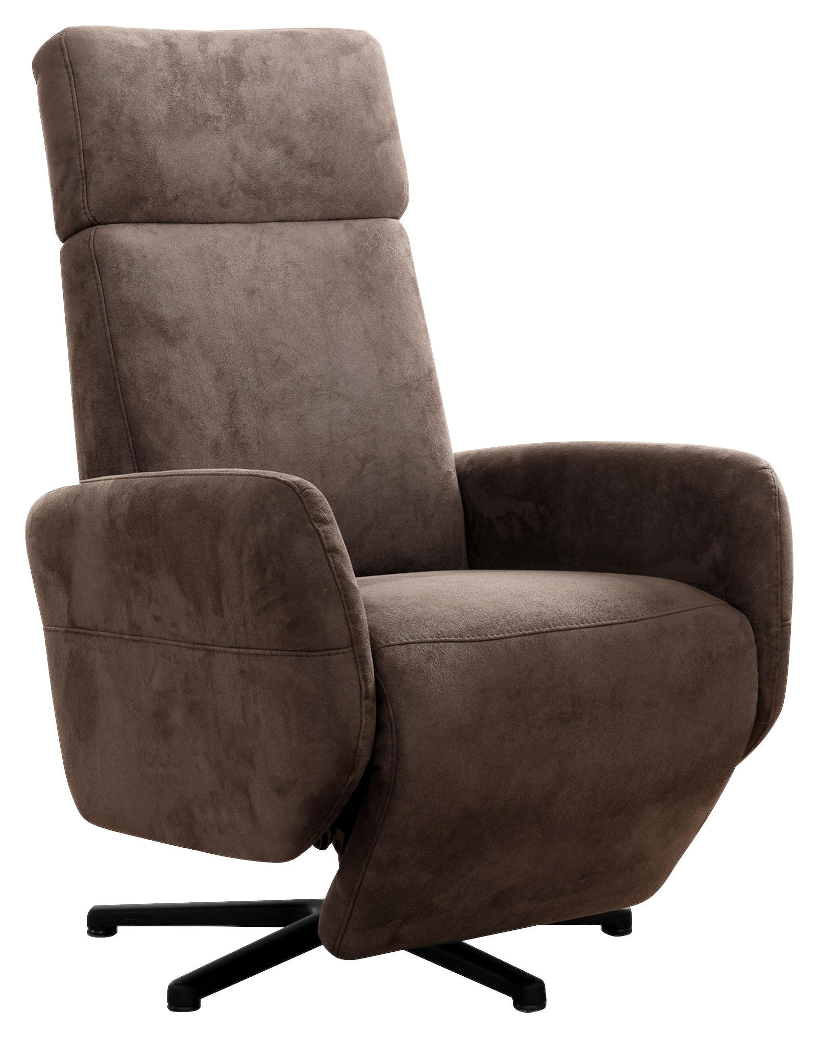 DREHSTUHL Mikrofaser Braun  - Schwarz/Braun, KONVENTIONELL, Textil/Metall (71/110/82cm) - Sit & More