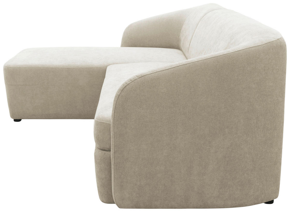 ECKSCHLAFSOFA  100 033 Creme Webstoff  - Taupe/Creme, MODERN, Kunststoff/Textil (148-204/230cm) - Livetastic