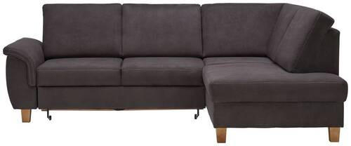 ECKSOFA inkl.Funktionen Braun Flachgewebe  - Eichefarben/Braun, Design, Holz/Textil (253/185cm) - Cantus