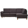 ECKSOFA in Flachgewebe Graubraun  - Eichefarben/Graubraun, Design, Holz/Textil (253/185cm) - Cantus