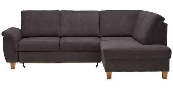 ECKSOFA in Flachgewebe Braun  - Eichefarben/Braun, Design, Holz/Textil (253/185cm) - Cantus