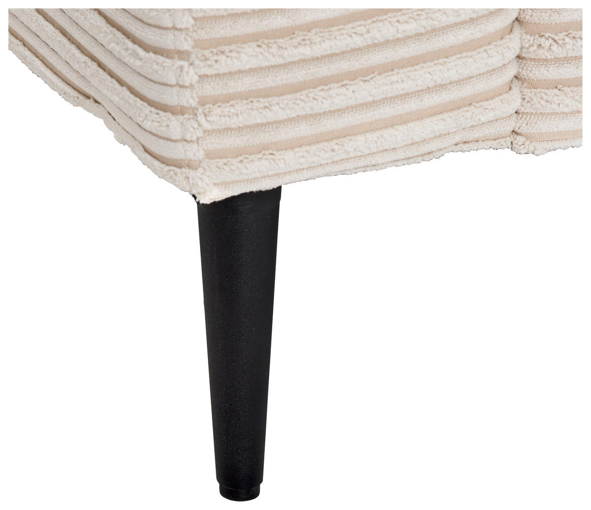 ECKSOFA Creme Cord  - Creme/Schwarz, KONVENTIONELL, Textil/Metall (173/276cm) - Carryhome