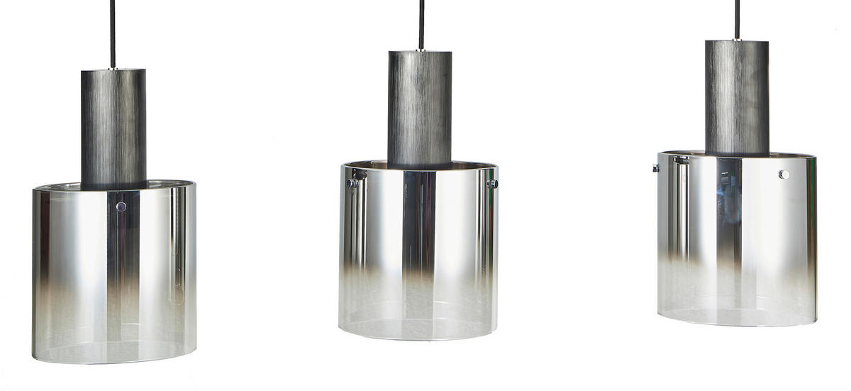 HÄNGELEUCHTE 90/20/120 cm    - Schwarz, Design, Glas/Metall (90/20/120cm) - Dieter Knoll