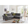 ECKSOFA in Mikrofaser Anthrazit  - Eichefarben/Anthrazit, Konventionell, Holz/Textil (245/194cm) - Sit & More