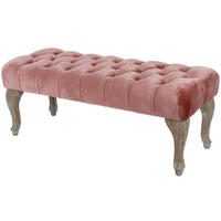 HOCKERBANK 100/40/42 cm Textilgeflecht Altrosa Holz  - Altrosa, Trend, Holz/Textil (100/40/42cm)