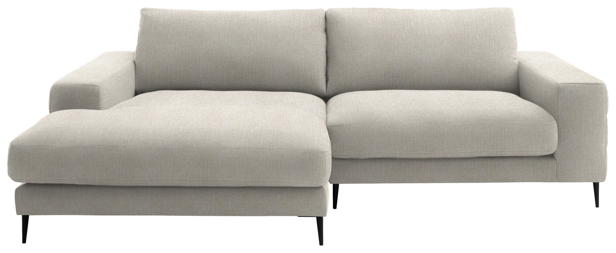 ECKSOFA in Flachgewebe Naturfarben  - Schwarz/Naturfarben, Design, Textil/Metall (177/253cm) - Dieter Knoll