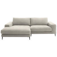 ECKSOFA in Flachgewebe Naturfarben  177/253 cm  - Schwarz/Naturfarben, Design, Textil/Metall (177/253cm) - Dieter Knoll