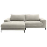 ECKSOFA - Schwarz/Naturfarben, Design, Textil/Metall (177/253cm) - Dieter Knoll
