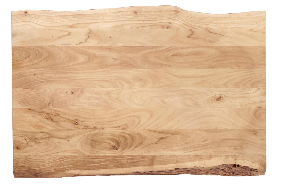 ESSTISCH 140/90/76 cm Echtholz  Holz, Metall gastro- und objekttauglich rechteckig Schwarz, Akaziefarben  - Schwarz/Akaziefarben, Modern, Holz/Metall (140/90/76cm) - P & B