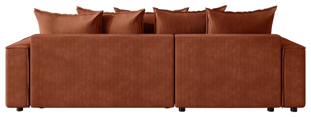 ECKSOFA  Cord Rostfarben  - Rostfarben/Schwarz, Modern, Kunststoff/Textil (190/280cm) - MID.YOU