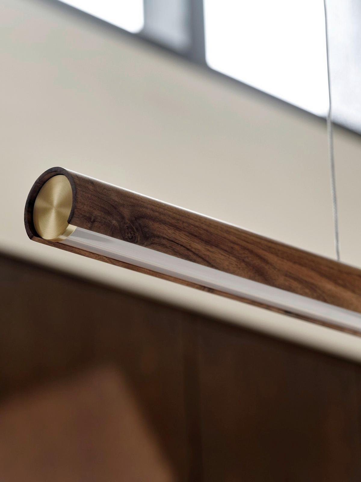 HÄNGELEUCHTE Akeno 115/6/6 cm  - Braun, Design, Holz (115/6/6cm) - Nordlux
