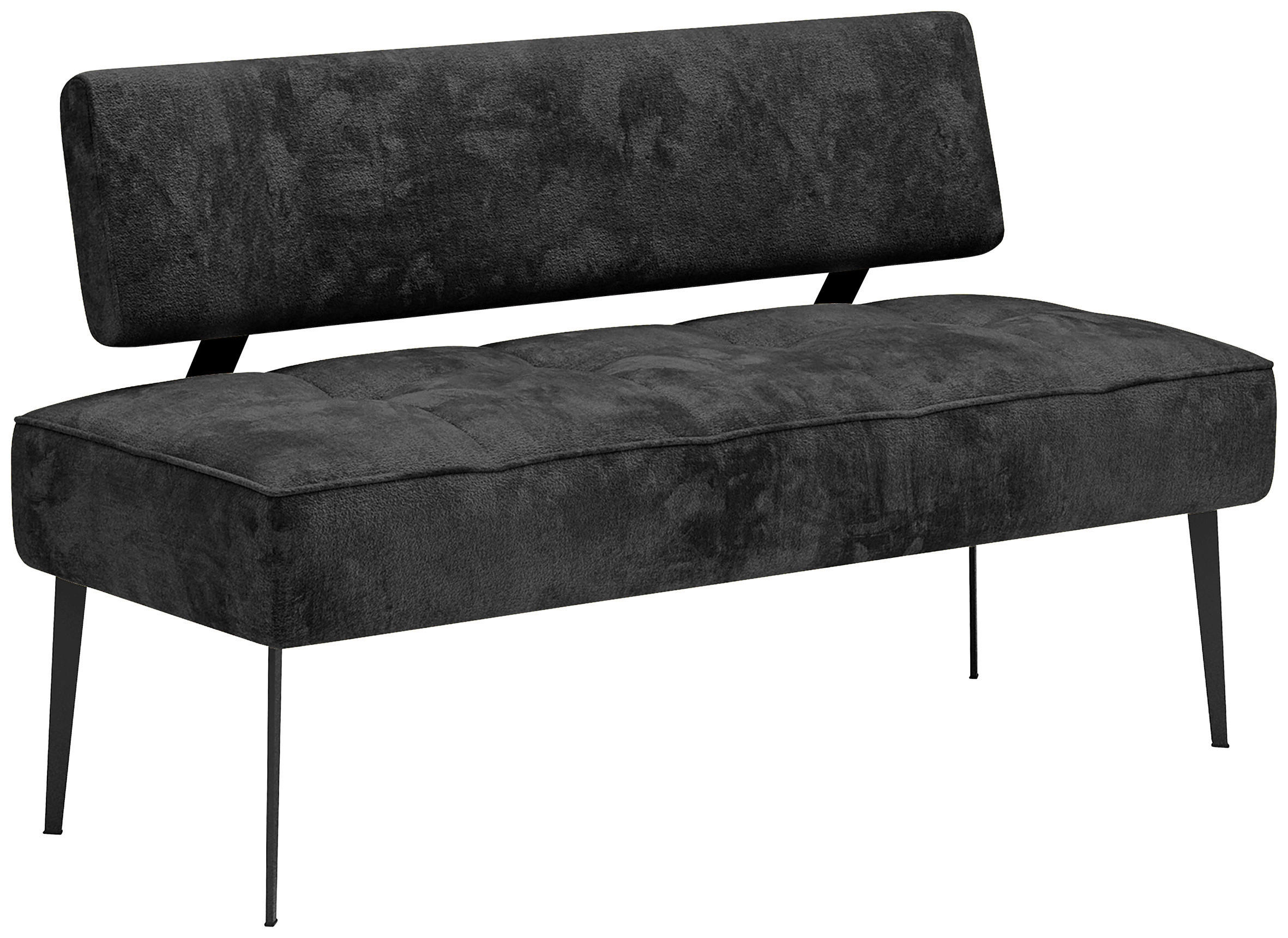 SITZBANK - Schwarz, MODERN, Textil/Metall (162/90/65cm) - Welnova