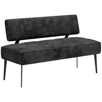 SITZBANK - Schwarz, MODERN, Textil/Metall (162/90/65cm) - Welnova