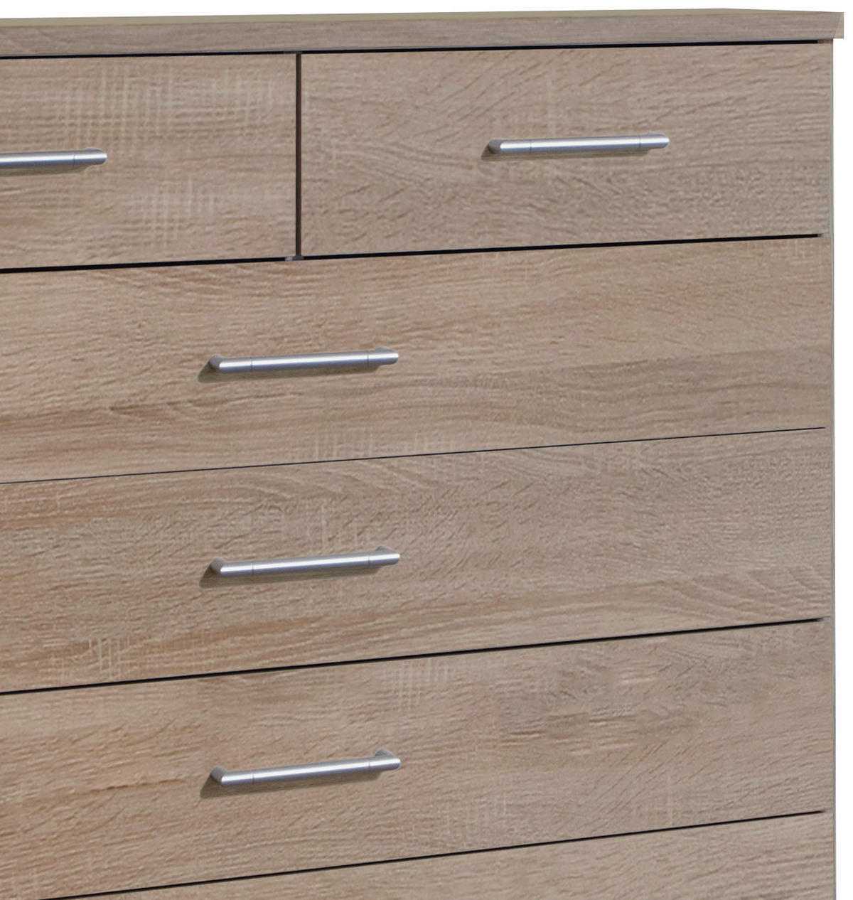 BYRÅ 91/106/40 cm  - aluminiumfärg/ekfärgad, Klassisk, trämaterial/plast (91/106/40cm) - MID.YOU