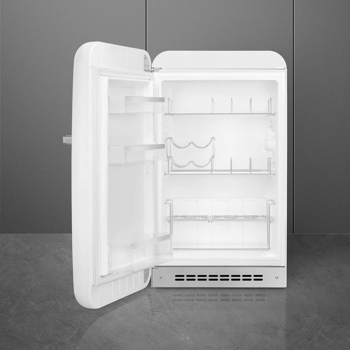 KÜHLSCHRANK 54.5/97/70.1 cm  - Weiss Hochglanz, Trend, Metall (54.5/97/70.1cm) - SMEG