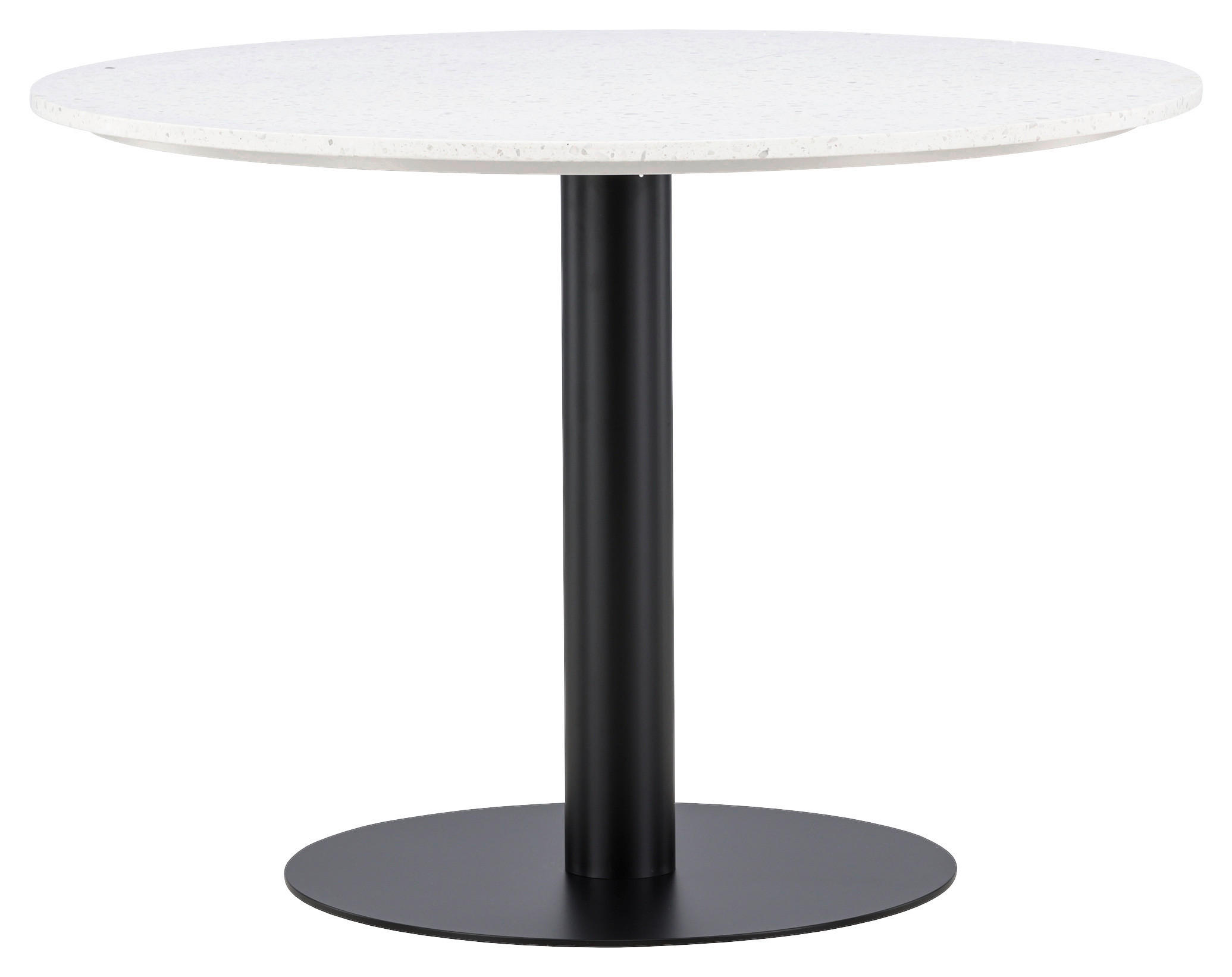 ESSTISCH in Metall, Stein 106/106/75 cm  - Schwarz/Weiß, Design, Stein/Metall (106/106/75cm) - Livetastic