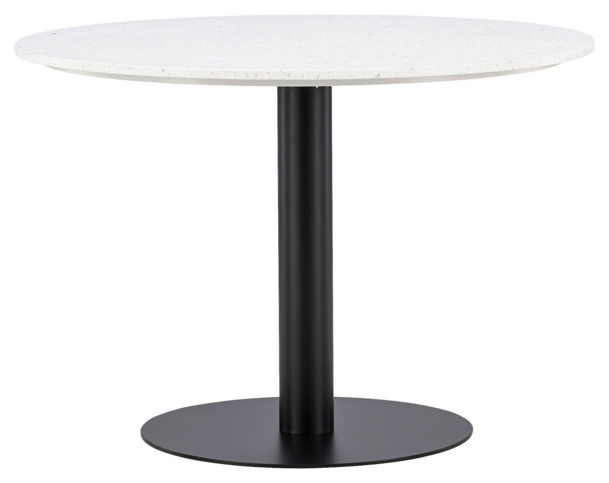 ESSTISCH in Metall, Stein 106/106/75 cm  - Schwarz/Weiß, Design, Stein/Metall (106/106/75cm) - Livetastic