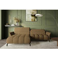 ECKSOFA Olivgrün Flachgewebe Rücken echt, Kopfteilverstellung, Sitztiefenverstellung  - Schwarz/Olivgrün, KONVENTIONELL, Textil/Metall (175/272cm) - Carryhome