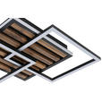 LED-DECKENLEUCHTE 45/45/9,5 cm  - Eichefarben/Schwarz, Trend, Holzwerkstoff/Kunststoff (45/45/9,5cm) - Novel
