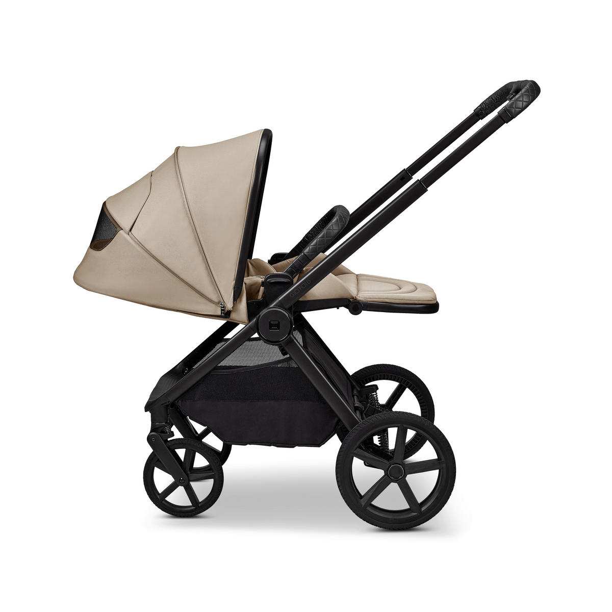 KINDERWAGENSET GIO FOLD ETPU SET  - Sandfarben/Schwarz, Basics, Textil/Metall (120/58/92cm) - Moon Edition