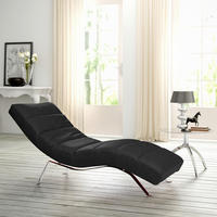 RELAXLIEGE SWING Mikrofaser Schwarz  - Silberfarben/Schwarz, Design, Textil/Metall (65/65-95/171cm) - Livetastic