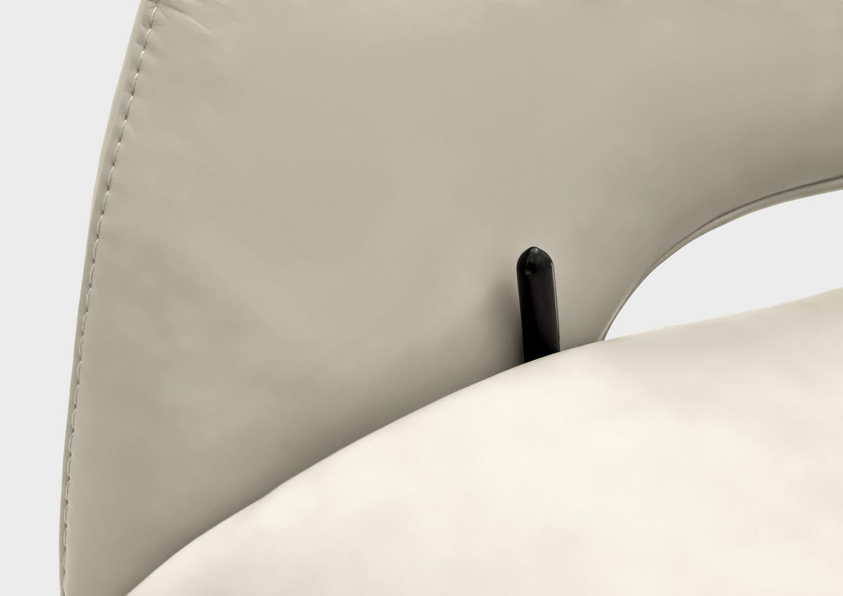 RELAXSESSEL in Leder Ecru  - Ecru/Schwarz, Design, Leder/Metall (83/116/87cm) - Valdera