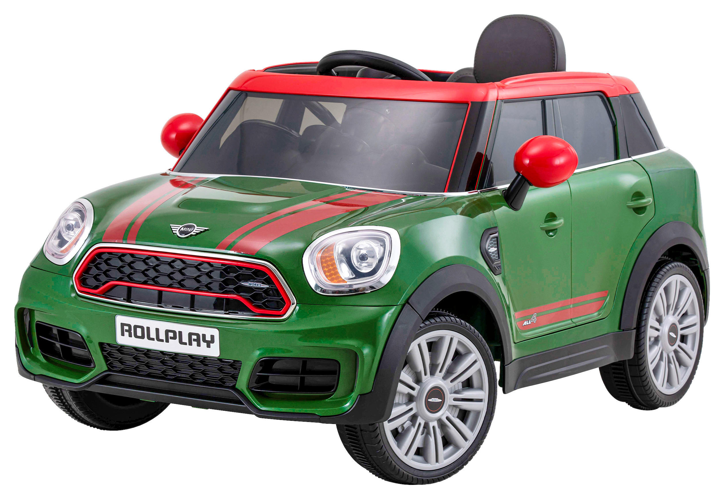 Elektro-Kinderauto  - Rot/Schwarz, Basics, Leder/Kunststoff (105/53/58cm)